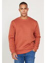 AC&Co / Altınyıldız Classics Men's Light Brown Standard Fit Normal Cut Fleece 3 Thread Crew Neck Sweatshirt