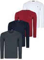 QUADRUPLE SET T8587 DEWBERRY V-NECK MEN'S SWEATSHIRT-ANTHRACITE-NAVY-WHITE-BURGUNDY