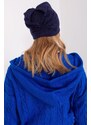 MladaModa Dámská čepice se zirkony model 32585 námořnická modrá