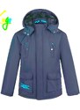 KUGO-Chlapecká zimní bunda -parka kapsy tmavě modrá větší