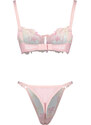 Trendyol Pink Embroidered Lace Capless Knitted Underwear Set