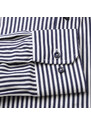 Willsoor Pánská prodloužená košile klasického střihu s modro-bílým pruhovaným vzorem 15946