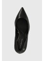 Kožené lodičky Tommy Hilfiger ESSENTIAL POINTED PUMP černá barva, FW0FW07861