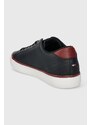 Kožené tenisky Tommy Hilfiger TH HI VULC CORE LOW LEATHER ESS pánské, tmavomodrá barva, FM0FM05041