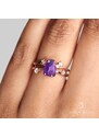 Royal Exklusive Royal Fashion prsten 18k zlato Vermeil SKA-R006-ROSEGOLD-AMETHYST