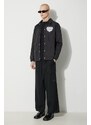 Tričko s dlouhým rukávem s příměsí vlny Human Made Wool Blended tmavomodrá barva, s potiskem, HM26CS012