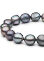 Gaura Pearls Perlový náramek Karina - barokní černá sladkovodní perla