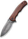 Civivi Mini Praxis Cuibourtia Wood Handle, Hand Rubbed Damascus Blade, C18026C-DS1