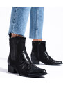 Women's black cowboy boots above the ankle Shelvt