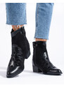 Women's black cowboy boots above the ankle Shelvt