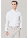 ALTINYILDIZ CLASSICS Men's White Shirt with Wrinkle-Free Fabric, Slim Fit, Fitted Fit 100% Cotton, Black Detailed, Collar Collar.