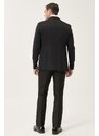 ALTINYILDIZ CLASSICS Men's Black Slim Fit Slim Fit Vest Patterned Tuxedo Tuxedo