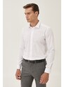 ALTINYILDIZ CLASSICS Men's White Easy-to-Iron Slim Fit Slim Fit Classic Collar Cotton Shirt.