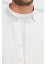 ALTINYILDIZ CLASSICS Men's White Easy-to-Iron Slim Fit Slim Fit Button Collar See-Round Shirt