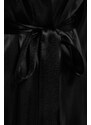 Trendyol Black Premium Satin Lace and Tie Detail Woven Pajamas Set