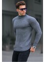 Madmext Anthracite Men's Turtleneck Knitwear Sweater 6857