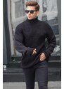 Madmext Black Turtleneck Knitted Sweater 6858