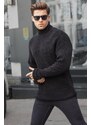 Madmext Black Turtleneck Knitted Sweater 6858