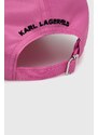 Kšiltovka Karl Lagerfeld růžová barva, s aplikací