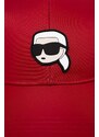Kšiltovka Karl Lagerfeld červená barva, s aplikací