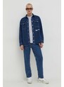 Džínová košile Karl Lagerfeld Jeans pánská, tmavomodrá barva, regular, s klasickým límcem
