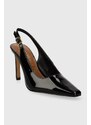 Kožené lodičky Kurt Geiger London Regent 90 Slingback černá barva, 1292800309