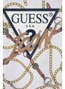 Dětská bavlněná mikina Guess béžová barva, vzorovaná