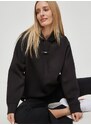 Mikina Dkny dámská, černá barva, s kapucí, hladká, DP3T9590