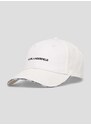 Bavlněná baseballová čepice Karl Lagerfeld bílá barva, s aplikací
