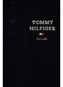 Dětská bavlněná polokošile Tommy Hilfiger tmavomodrá barva, s aplikací