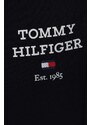 Dětské tepláky Tommy Hilfiger tmavomodrá barva, s potiskem