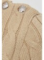 Bavlněný svetr Lauren Ralph Lauren béžová barva