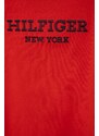 Dětské bavlněné tričko Tommy Hilfiger červená barva, s aplikací