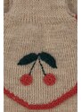 Dětský vlněný šátek Konges Sløjd béžová barva, s aplikací