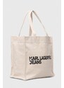 Kabelka Karl Lagerfeld Jeans béžová barva