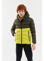 River Club Boys' Water And Windproof Fibrous Inner Khaki-yellow Hooded Coat