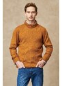 ALTINYILDIZ CLASSICS Men's Mustard Standard Fit Regular Fit Full Turtleneck Raised Soft Textured Knitwear Sweater