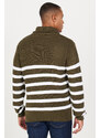 ALTINYILDIZ CLASSICS Men's Khaki-ecru Standard Fit Normal Cut High Bato Neck Knitwear Sweater