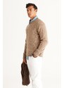 AC&Co / Altınyıldız Classics Men's Mink Standard Fit Normal Cut Crew Neck Jacquard Knitwear Sweater.