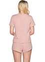 Gorteks Útulný pyžamový komplet: kraťasy a tričko, špinavě růžová - růžová