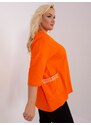 Fashionhunters Oranžová volná halenka plus size velikosti s výstřihem