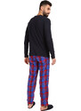 Pánské pyžamo Tommy Hilfiger s papučemi vícebarevné v dárkovém balení (UM0UM02989 0G5)