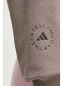 Bavlněná mikina adidas by Stella McCartney dámská, hnědá barva, hladká, IT8278