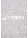 Sportovní mikina adidas TERREX šedá barva, s kapucí, IB6564