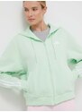Mikina adidas dámská, zelená barva, s kapucí, s aplikací, IS3680