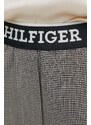 Kalhoty Tommy Hilfiger dámské, šedá barva, jednoduché, high waist