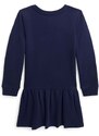 Dětské bavlněné šaty Polo Ralph Lauren tmavomodrá barva, mini