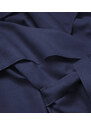 MADE IN ITALY Tmavě modrý dámský minimalistický kabát (747ART)