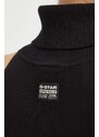 Bavlněné šaty G-Star Raw černá barva, maxi