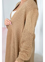 K-Fashion Dlouhý svetr s velbloudím vzorem